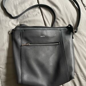 Roots charcoal Leather Shoulder Bag